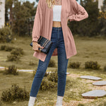 Solid Knit Soft Long Sleeve Open Front Lightweight Knit Cardigans