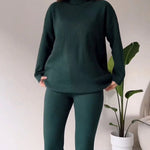 Nadorine Chic Turtleneck Top and Slim Trousers Two-piece Set