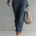 Women's Slim-fit Hooded Knitted Maxi Dress