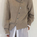 Casual Solid Make Old Buttons O Neck Outerwear