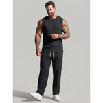 KZZ Men's Ribbed Knit Two-Piece Set