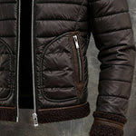 Cecilia | Brown Quilted Jacket with Cozy Sherpa Collar
