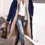 Reversible Sherpa Fleece Long Puffer Coats with Hood Outerwear