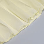 Sleeveless Gauze Pleated Solid Color Split-Joint Boat Neck Evening Dresses Maxi Dresses