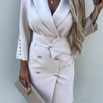 Suit collar slim fit double-breasted button jacket