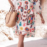 Loose Plus Size Women's Short Sleeve Mini Dress