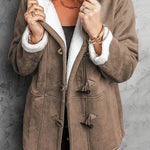 Fuzzy Fleece Lined Coat Mid-Length Suede Jacket