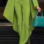 Batwing Sleeves Loose Hollow Solid Color Split-Joint Cold Shoulder Jumpsuits