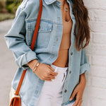 Nadorine Casual Ladies Denim Long Sleeve Slim Jacket