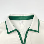 Long Sleeves Loose Buttoned Contrast Color Pockets Lapel Blouses&Shirts Tops
