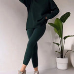 Nadorine Chic Turtleneck Top and Slim Trousers Two-piece Set