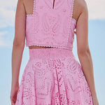Paris Dreaming Embroidered Lace Crop Tank Top