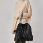 Metallic Pattern Chain Shoulder Tote Bag Funky Style