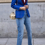 Stylish contrasting lapel blazer