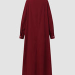 Nadorine Women's Casual Loose Shirt Dresses Plain Color Stand Up Collar Long Sleeved Cardigan