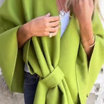 Solid Color Loose V-neck Shawl Cape Jacket