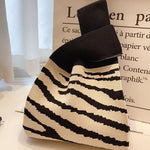 Knitting Checkerboard Zebra-Stripe Striped Bags Accessories Handbags