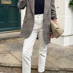 Fashionable stand collar woolen jacket