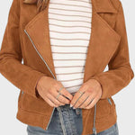 Timeless Suede Cropped Biker Jacket