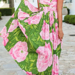 Elegant Holiday Flower Print Dress