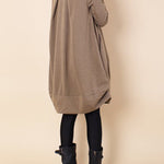 A-line Long Sleeves Pleated Solid Color Round-neck Dresses Maxi Dresses