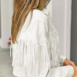 Fringe Denim Jacket Cropped Tassel Jean Jacket