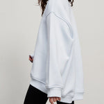 Solid Color Loose Sweatshirt Street Style Oversize Polar Fleece Pullover