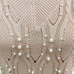 Sexy Twist V-neck Beads Long-sleeved Knit Sweater