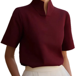 Stand-collar Short-sleeved Top