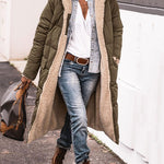 Reversible Sherpa Fleece Long Puffer Coats with Hood Outerwear