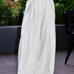 High Waisted Loose Pleated Solid Color Split-Joint Suit Pants