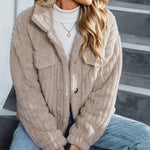 Plush Button-Front Jacket