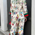 Resort Floral Print Bell Sleeve Maxi Dress