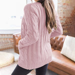 Plain Twist Button Cardigan Sweater