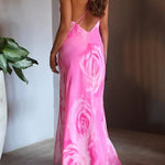 You Get The Picture Floral Cowl Neck Flowy Slit Maxi Dress