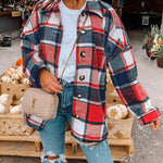 Flannel Shirt Long Sleeve Button Up Ladies Plaid Jackets