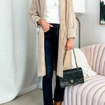 Coziest Open Front Ribbed Knit Midi Sweater Cardigan