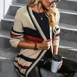 Striped Chunky Knit Cardigan
