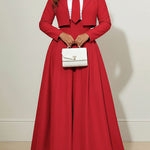 Elasticated Waist High Waisted Big Hemline Pleated Pockets Solid Color Zipper Wide Leg Pants