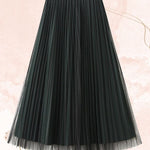 Reversible pleated a-line gauze skirt