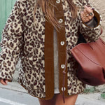 Fashion Leopard Loose Loose Cashmere Warm Jacket