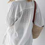 Two-piece Suit Puff Sleeve Long Sleeve Top and Shorts Casual Set