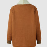 Fleece Long Sleeve Warm Teddy Coat Lapel Cardigan With Pocket
