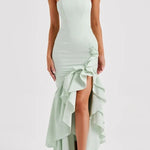 Sexy Off-shoulder Slim Fit Irregular Hem Maxi Dress