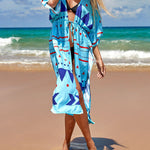 Long Beach Kimono Robe Cover ups Beach Cardigan Maxi Dress