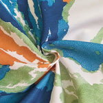 Half Sleeves Loose Buttoned Contrast Color Flower Print Round-neck T-Shirts Tops