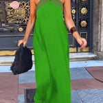 Stylish Crossover Backless Sleeveless Loose Maxi Dress