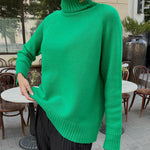 Turtleneck Sweater Casual Loose Knitted Pullover Tops