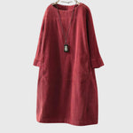 Olga | Relaxed Corduroy Midi Dress