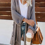 Knit Open-Front Split Cardigan
